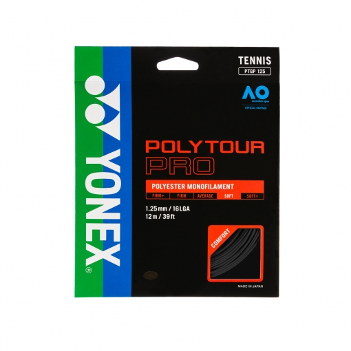 Tenisový výplet Yonex POLYTOUR Pro černý 12 m Tenisový výplet Yonex POLYTOUR Pro černý 12 m