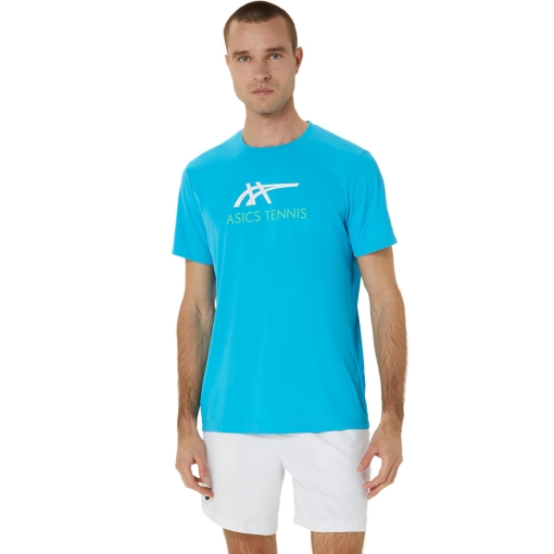 Tenisové tričko Asics Court Graphic Tee 2041A304-418 modré Tenisové tričko Asics Court Graphic Tee 2041A304-418 modré