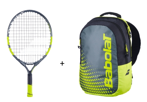 Tenisový set Babolat - Carlitos 19 + Backpack Kids žlutý