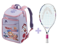 Tenisový set Tlapková patrola Head Paw 19 bílá + Kids Backpack Paw Patrol